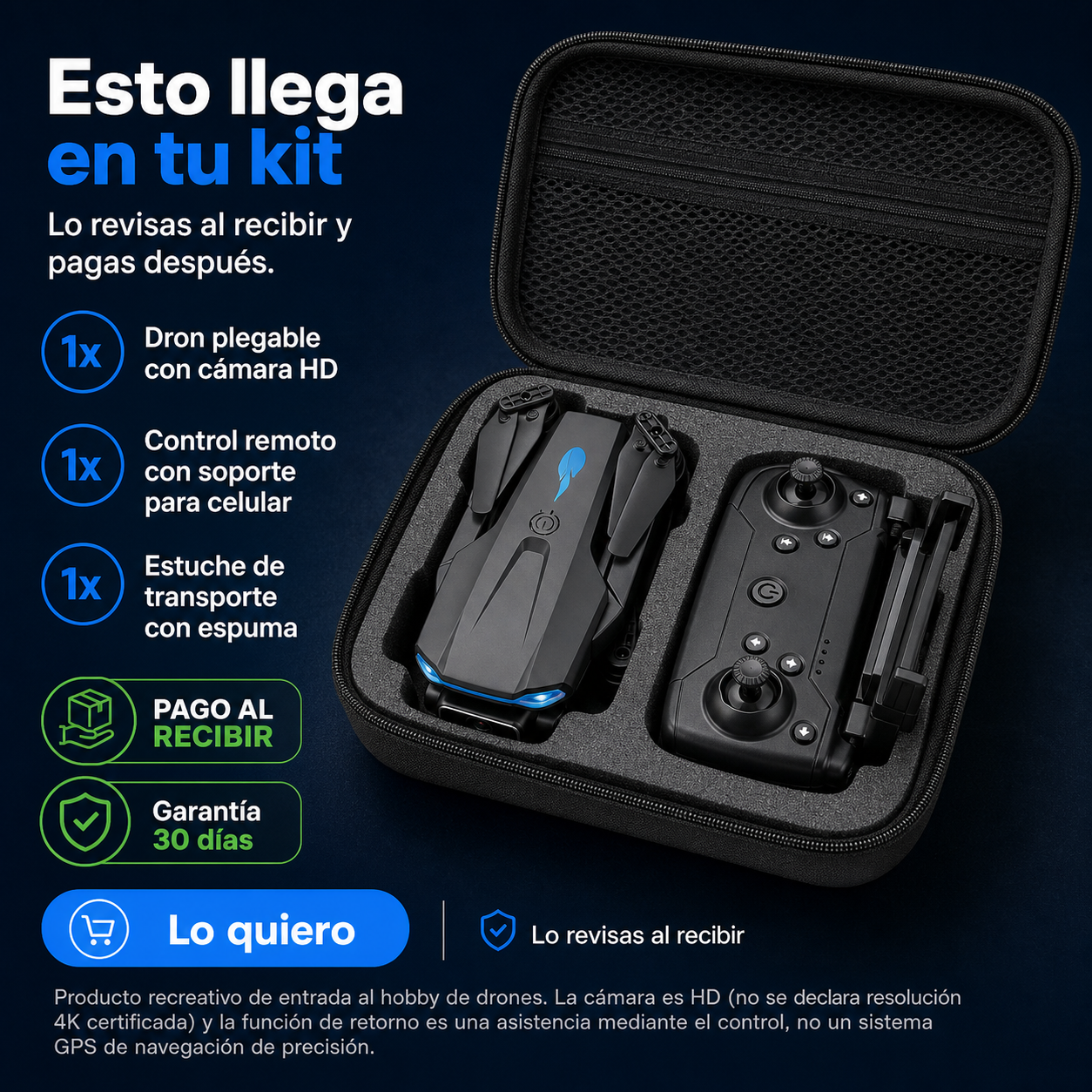 Drone Plegable Cámara HD Retorno Automático - id41649 — vista 7