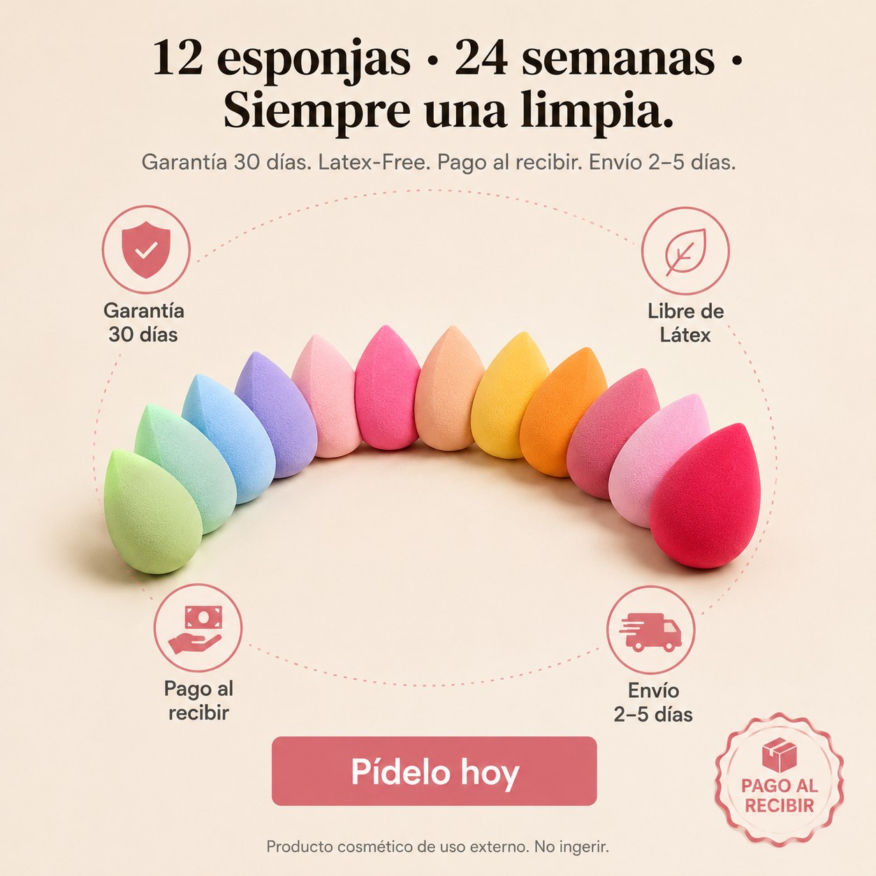 12x Esponjas De Maquillaje Forma Lagrima — vista 7