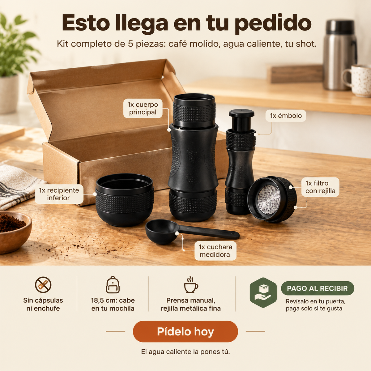 Cafetera Manual Portatil Cafe - 7725 — vista 7
