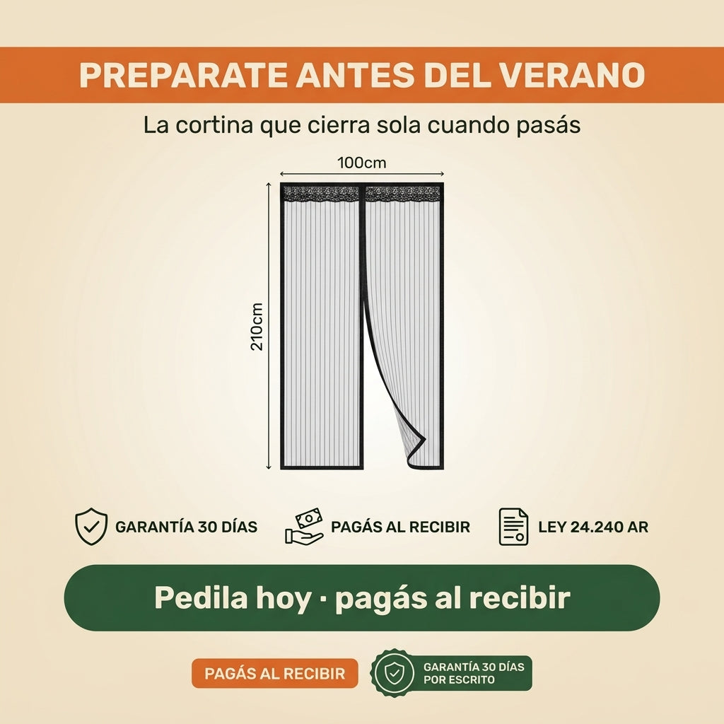 Cortina Puerta Anti Mosquitos 100x210 Cm - id5509 — vista 8