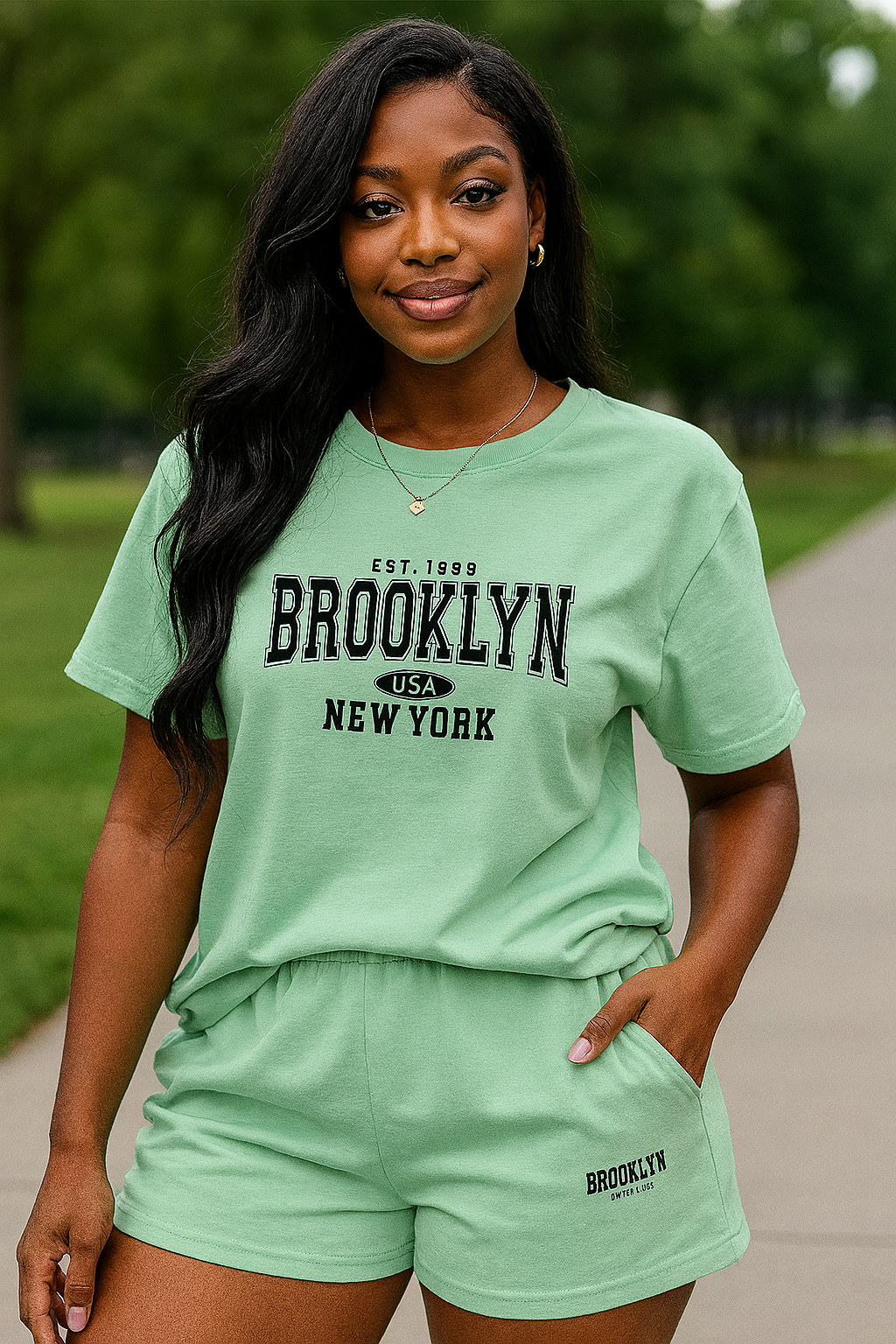 BrooklynFit™ – Conjunto urbano camiseta + short