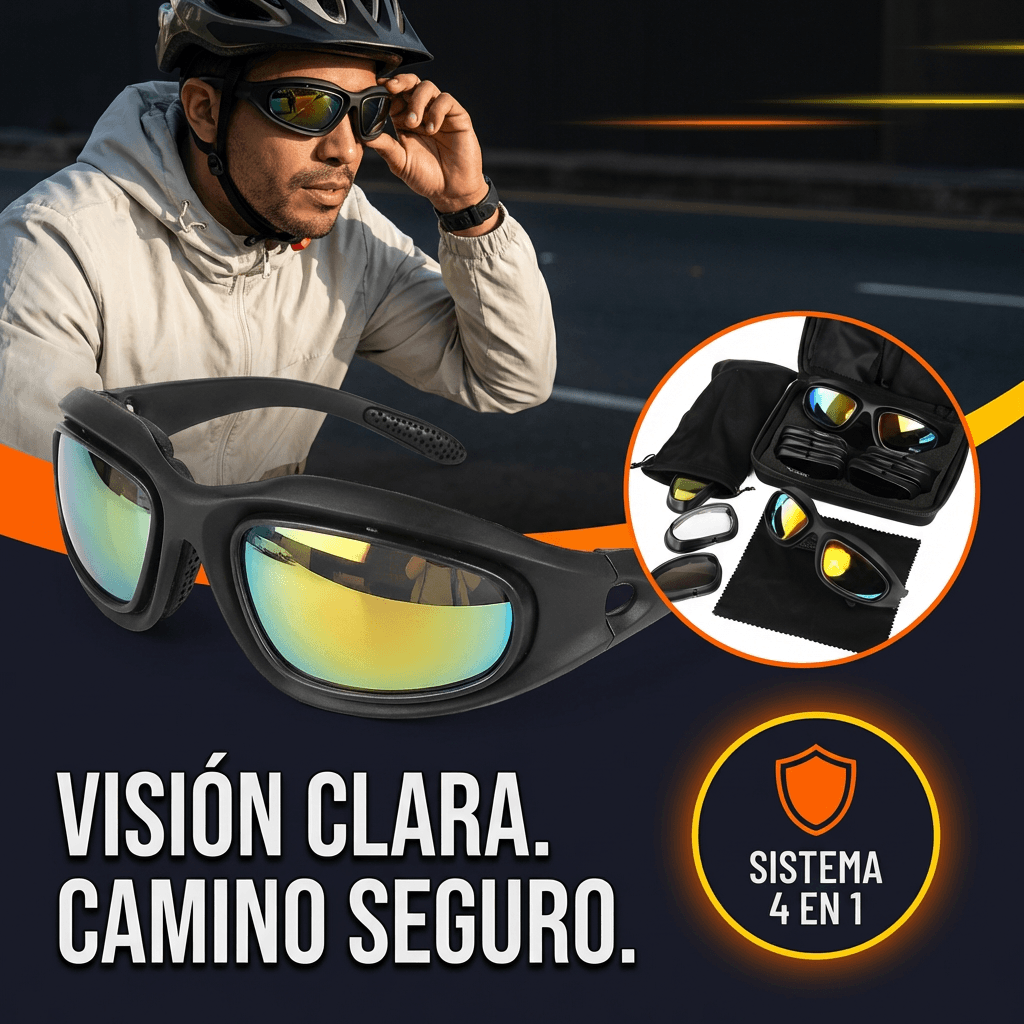 Gafas Tácticas Deportivas - Kit de 4 Lentes Intercambiables