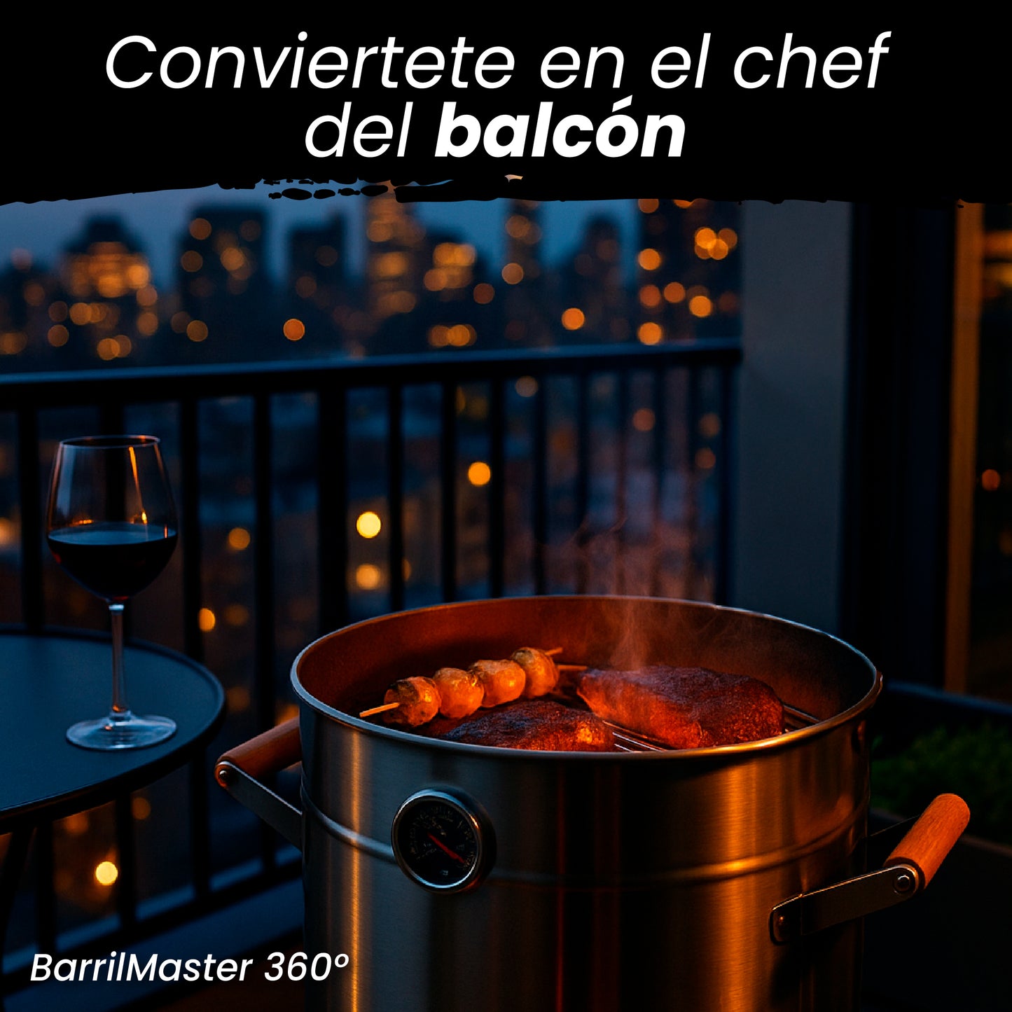 BarrilMaster 360° - Logra carnes jugosas, ahumadas y en su punto