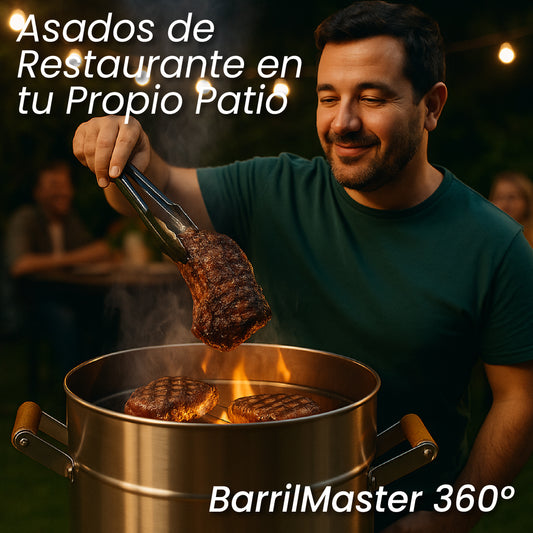 BarrilMaster 360° - Logra carnes jugosas, ahumadas y en su punto
