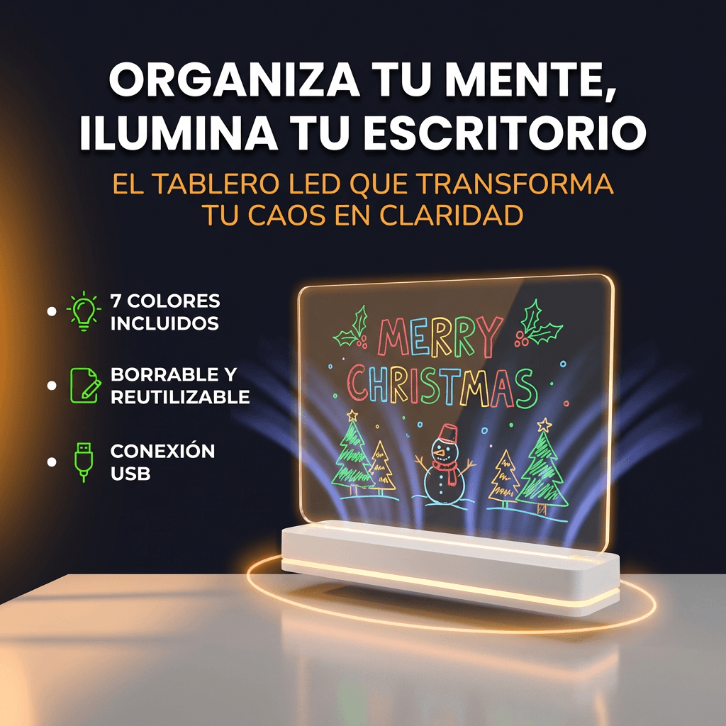 Tablero de Notas LED - Organiza tu mente, ilumina tu escritorio