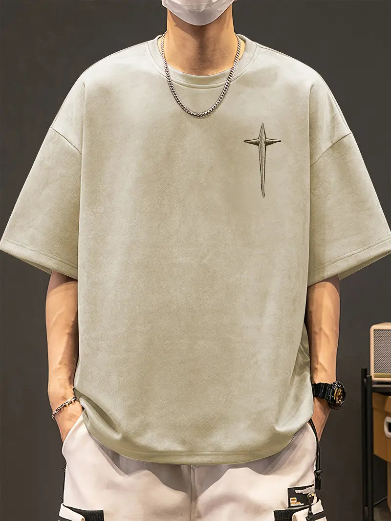DarkFaith™ – Camiseta oversize púrpura con bordado
