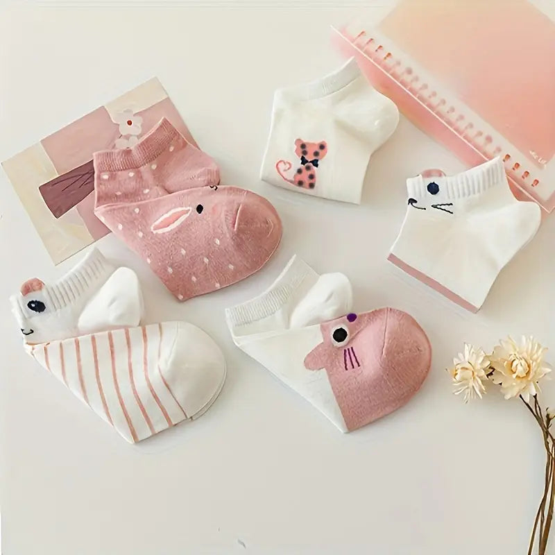 SweetFeet™ – Pack de 5 medias con diseños divertidos