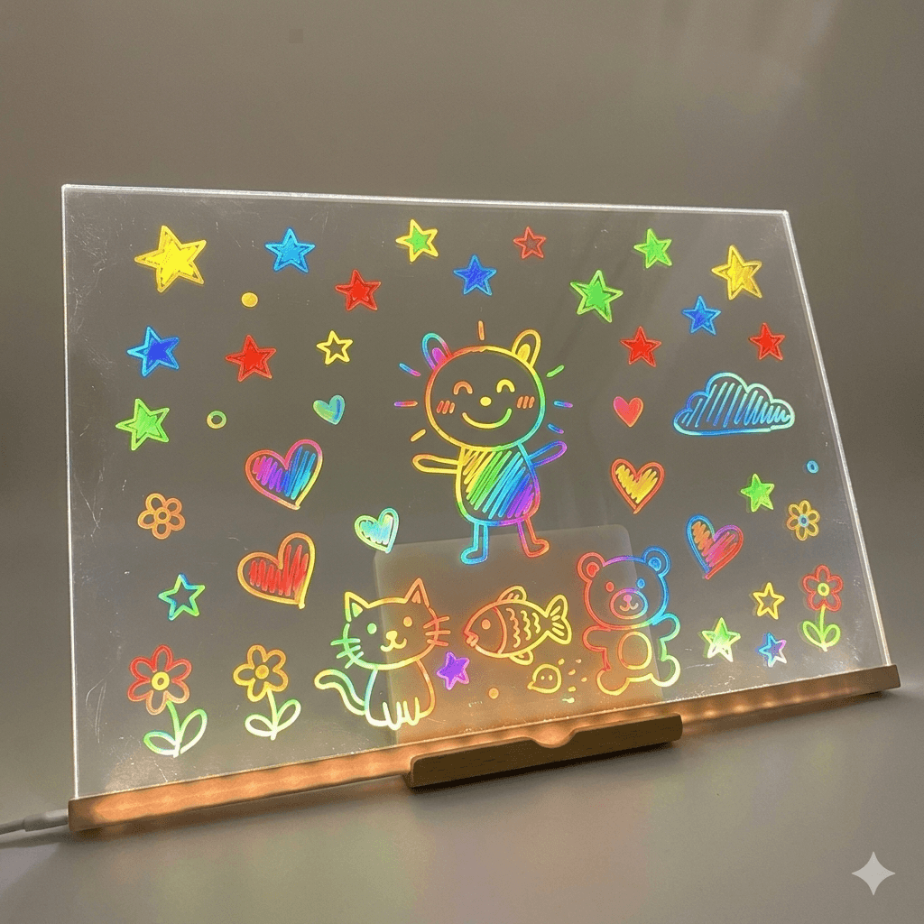 Tablero LED acrílico para niños - Haz que sus dibujos brillen con luz propia