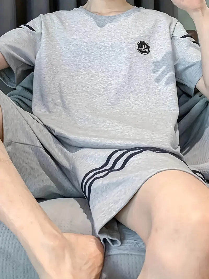 FreshComfort™ – Pijama corta gris para hombre