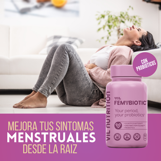 VIL FEMYBIOTIC™ – El único probiótico que elimina los cólicos menstruales desde tu microbiota intestinal