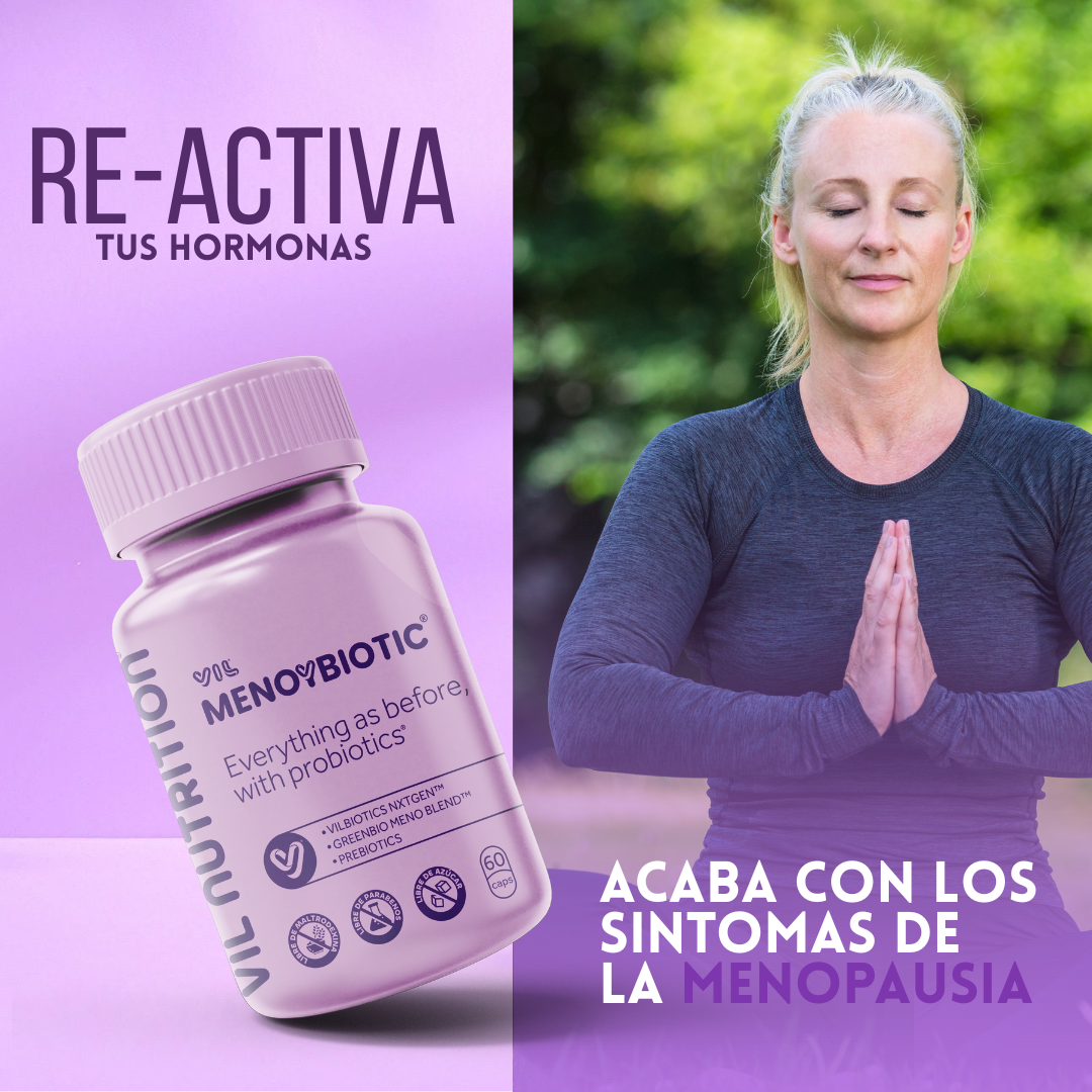 MENOYBIOTIC Estrobiótico™ – El único suplemento que reactiva tu propia fábrica interna de hormonas para vivir la menopausia sin dramas ni sofocos